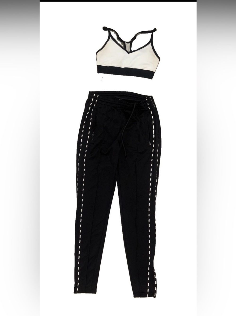 Pink Victoria’s Secret 2PC Athleisure Set Pleated Track Pants And Sports SZ.S